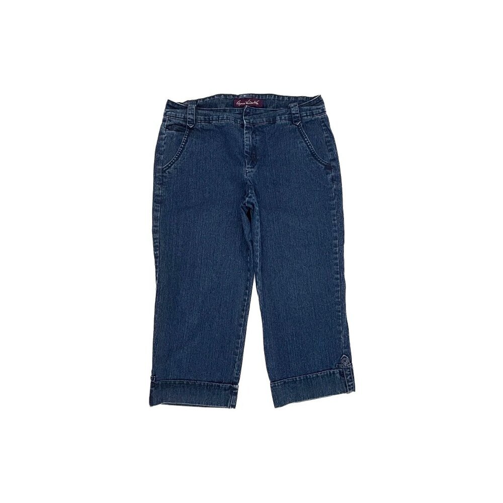 Gloria Vanderbilt Capri Jeans Women 10 Blue Dark Wash Denim Mid Rise 5-Pocket